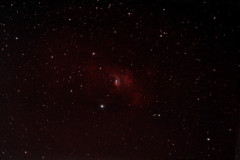 NGC 7635, The Bubble Nebula an emission nebula in the constellation Cassiopeia. FOV is approximately 54' x 36'. This is thirteen 300s guide subs taken from my backyard on January 21st, 2022. A Sony A6600 camera camera at ISO3200; iOptron CEM40G mount with a Celestron 127mm Mak-Cas f/12, FL 1500mm; Optolong L'enhance filter.