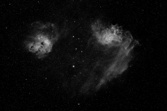 IC405 (left), Flaming Star Nebula and IC410 (right), Tadpole Nebula, Feb, 2009