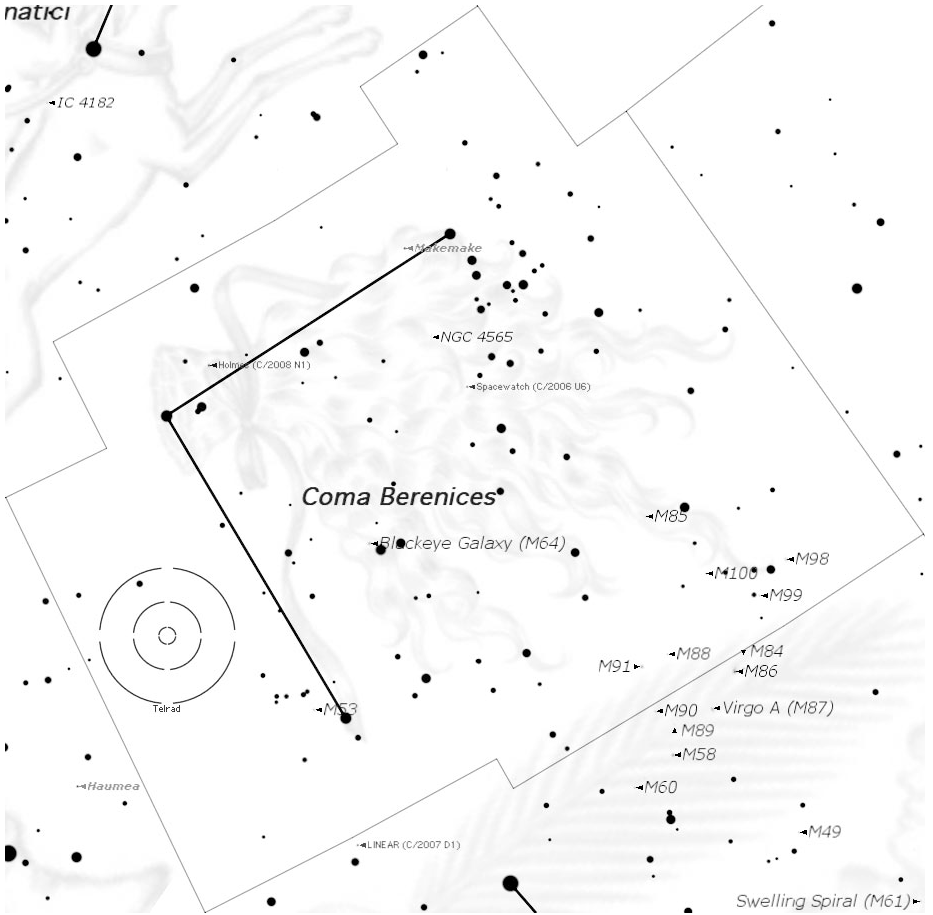 Constellation map of Come Bernices