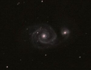 The 15th magnitude spiral galaxy M51, the “whirlpool galaxy”, is a notoriously difficult object to see visually.