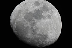 The Moon photographed from my backyard on September 17th, 2021. This is 75% of 105 frames using a Sony A6600 camera at ISO3200; iOptron CEM40G mount with a Celestron 127mm Mak-Cas f/12, FL 1500mm.