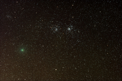 Comet Hartley in Double Cluster, Oct, 2010