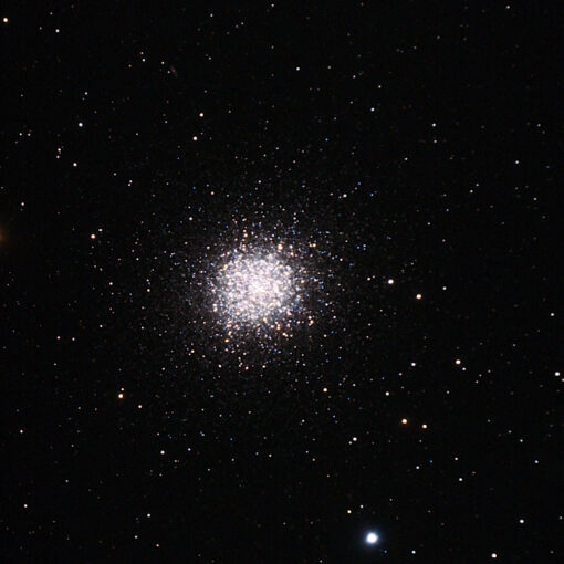 M13, August 8th, 2021, 10 frames at 300 seconds each, 180 gain taken with a guided 5" Maksutkov