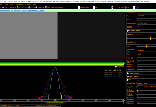 Sharpcap Histogram